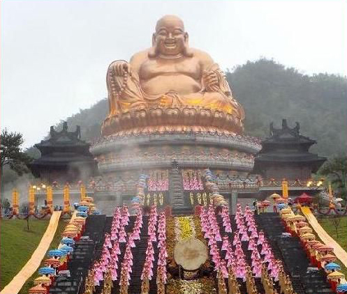 中国最著名的八大佛像，浙江奉化溪口雪窦山露天弥勒大佛